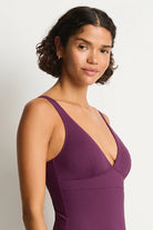 V-neck one piece with back tie