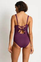 V-neck one piece with back tie