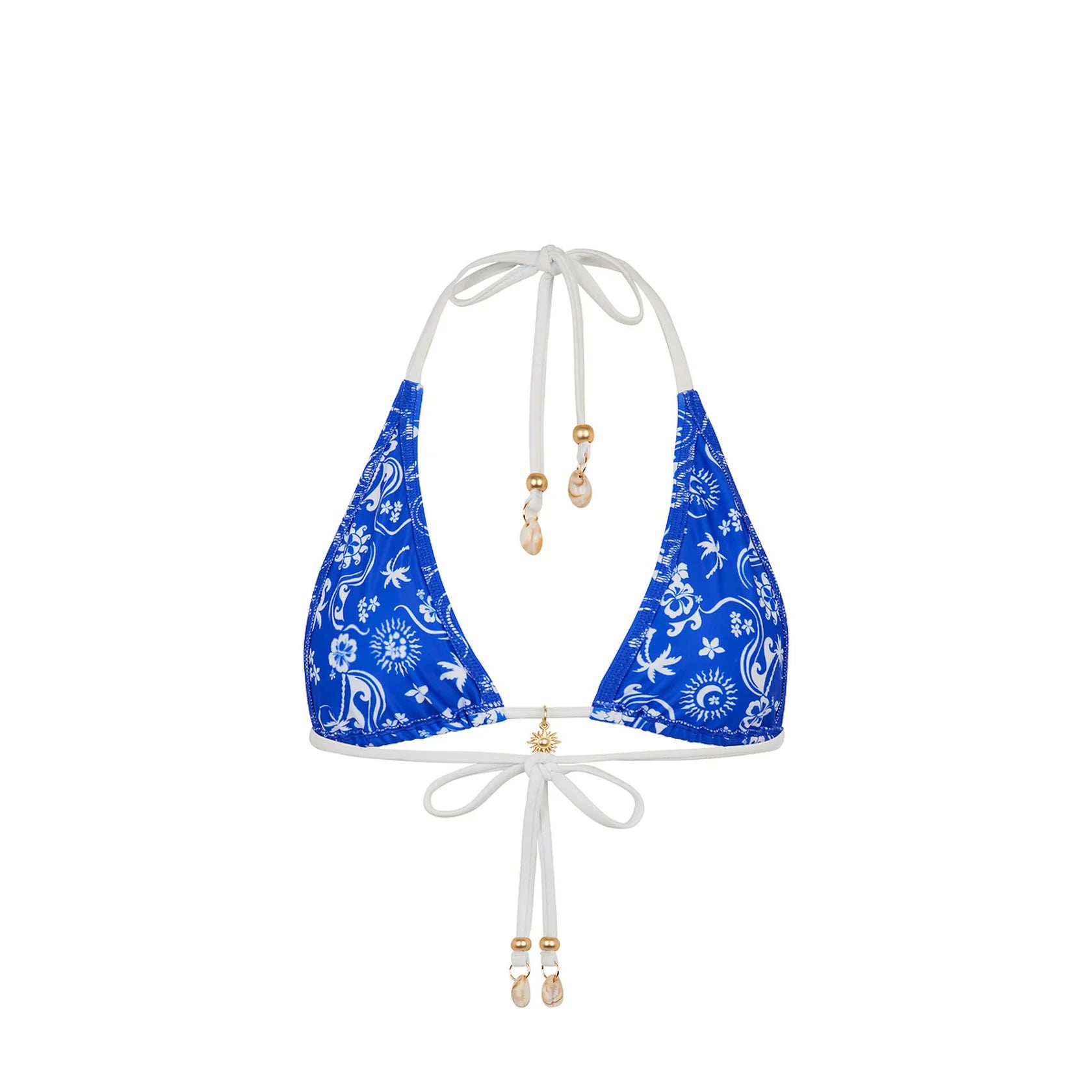 Adjustable triangle top in blue print