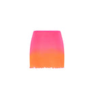 Mesh mini skirt in pink and orange