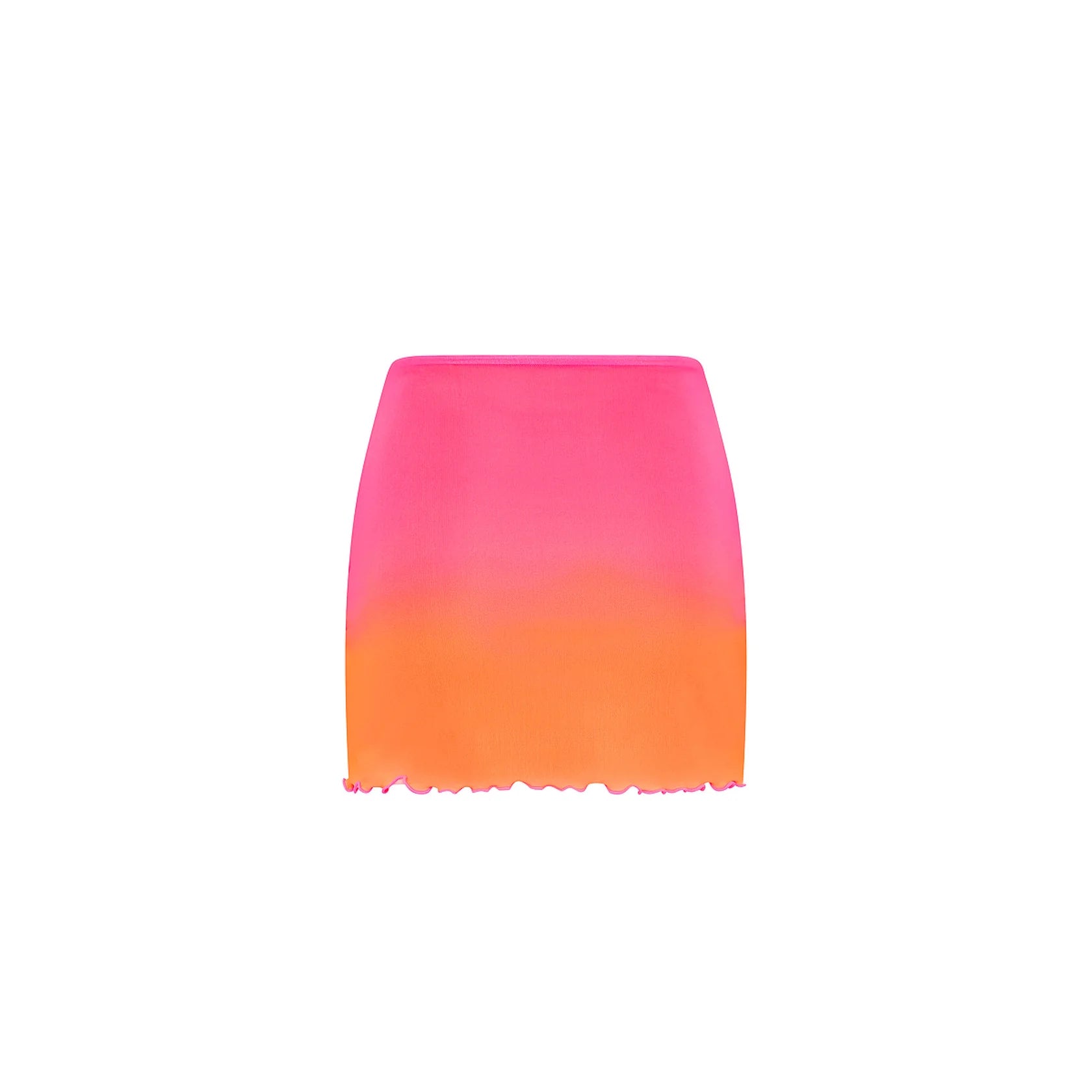 Mesh mini skirt in pink and orange