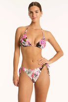 Floral print D cup adjustable triangle top