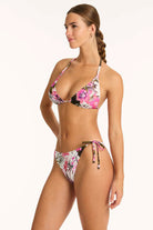 Floral print D cup adjustable triangle top