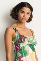 Abstract Multicolor Print One Piece