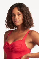 Red Twist Front One Piece 