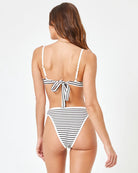 Striped bandeau top with adjustable straps