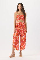 Drawstring Pant With Hawaiian Flower Print
