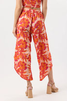 Drawstring Pant With Hawaiian Flower Print