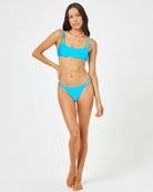 Shimmery Blue Double Shoulder Strap Top