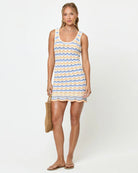 Crochet cotton mini dress with a scalloped hem
