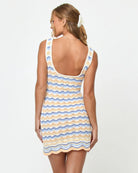 Crochet cotton mini dress with a scalloped hem