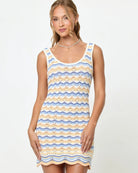 Crochet cotton mini dress with a scalloped hem