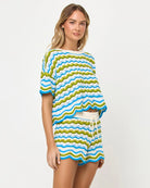 Multicolor striped crochet cotton crop top