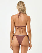 Brown triangle top with crochet trim