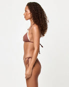Brown tie side bikini bottom