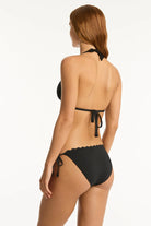 Scallop detailed tie side bottom in black