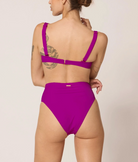 Purple top with thick shoulder straps and underwire support