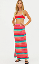 Long multicolor knit skirt
