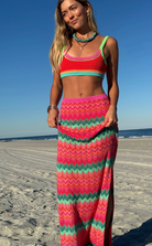 Long multicolor knit skirt