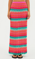 Long multicolor knit skirt