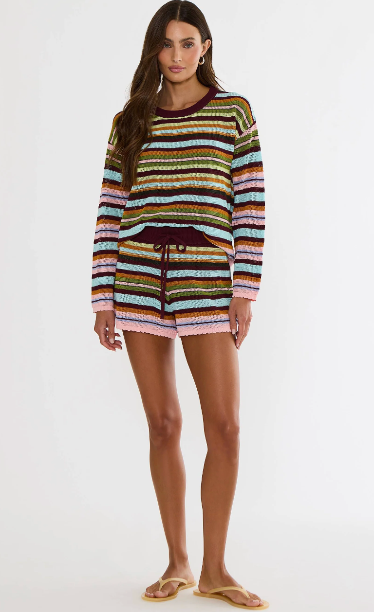 Striped multicolor knit sweater