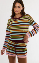 Striped multicolor knit sweater