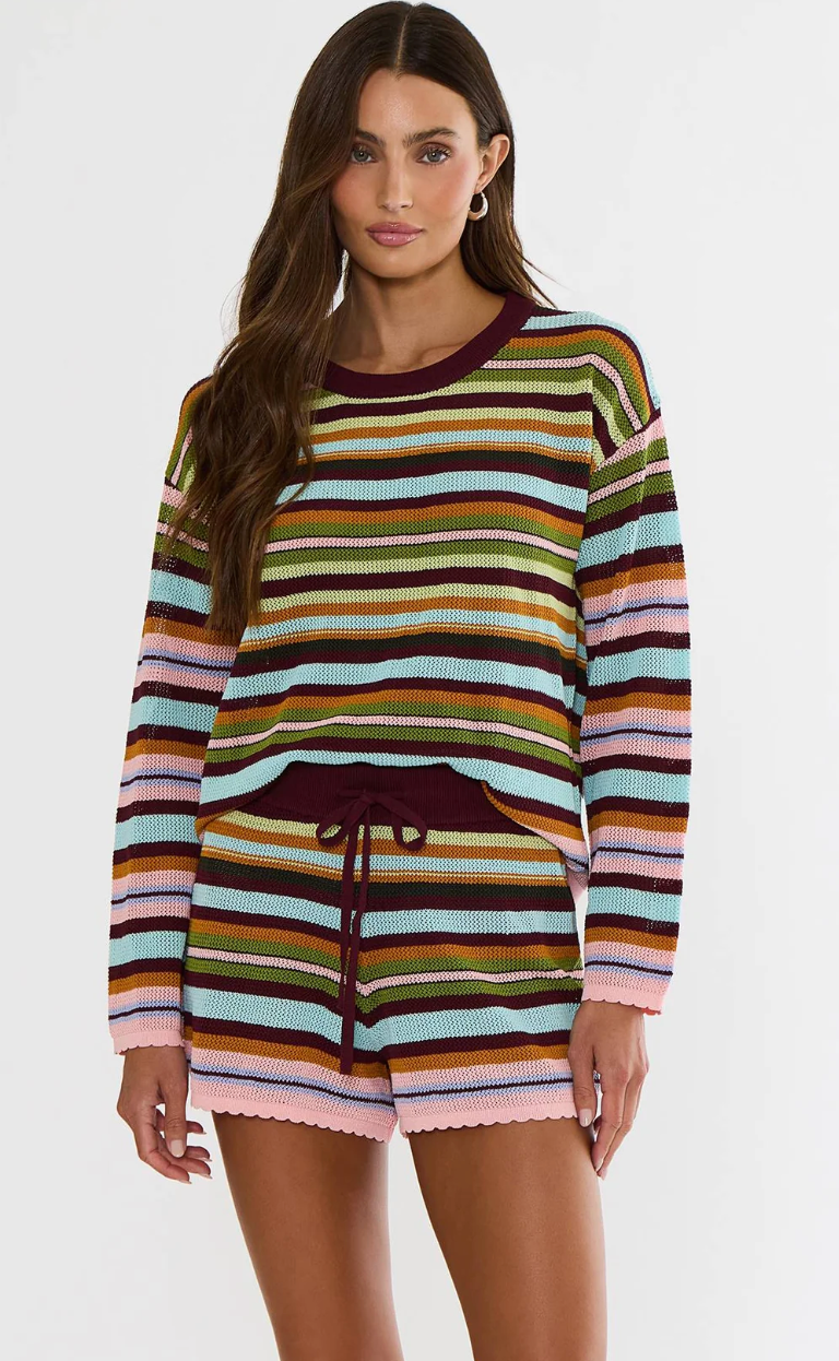 Striped multicolor knit sweater
