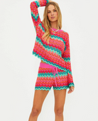 Drawstring knit shorts in multicolor