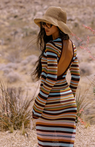 Multicolor Striped Dress With Long Sleeves
