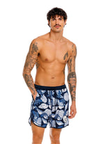 Printed blue men's trunks