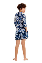 Boys swim trunks in a blue sea inspired print