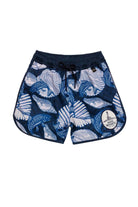 Boys swim trunks in a blue sea inspired print