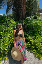 One size wrap skirt in vibrant Hawaiian print