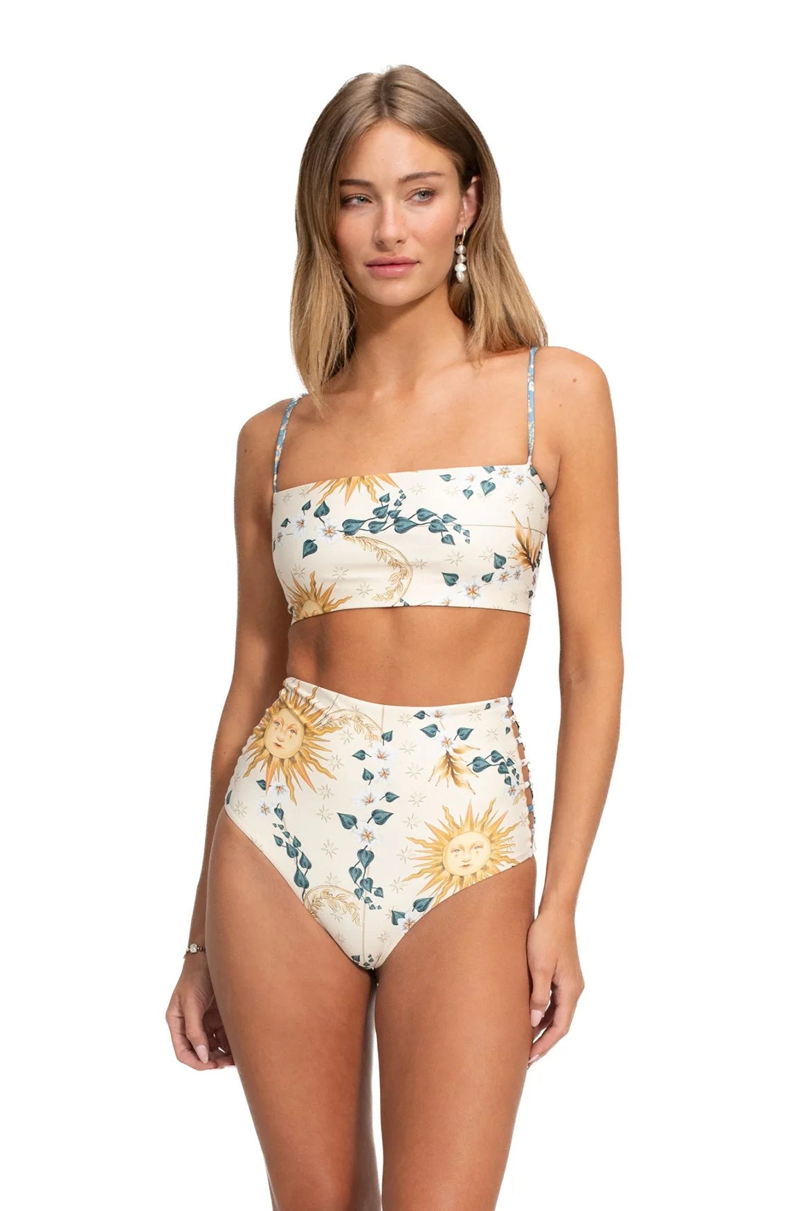 Colorful bandeau top with reversible prints