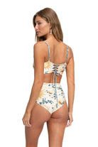 Colorful bandeau top with reversible prints