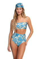 Colorful bandeau top with reversible prints
