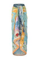 Colorful print tasseled sarong