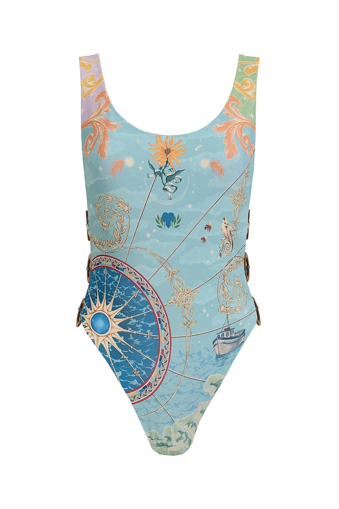Reversible solstice print one piece