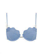 Underwire bikini top with seashell shaped cups and padding