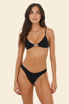 Black triangle top with front seashell clasp