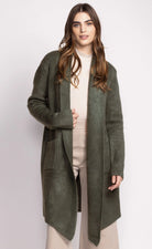 Long winter jacket with pockets in Forest Green