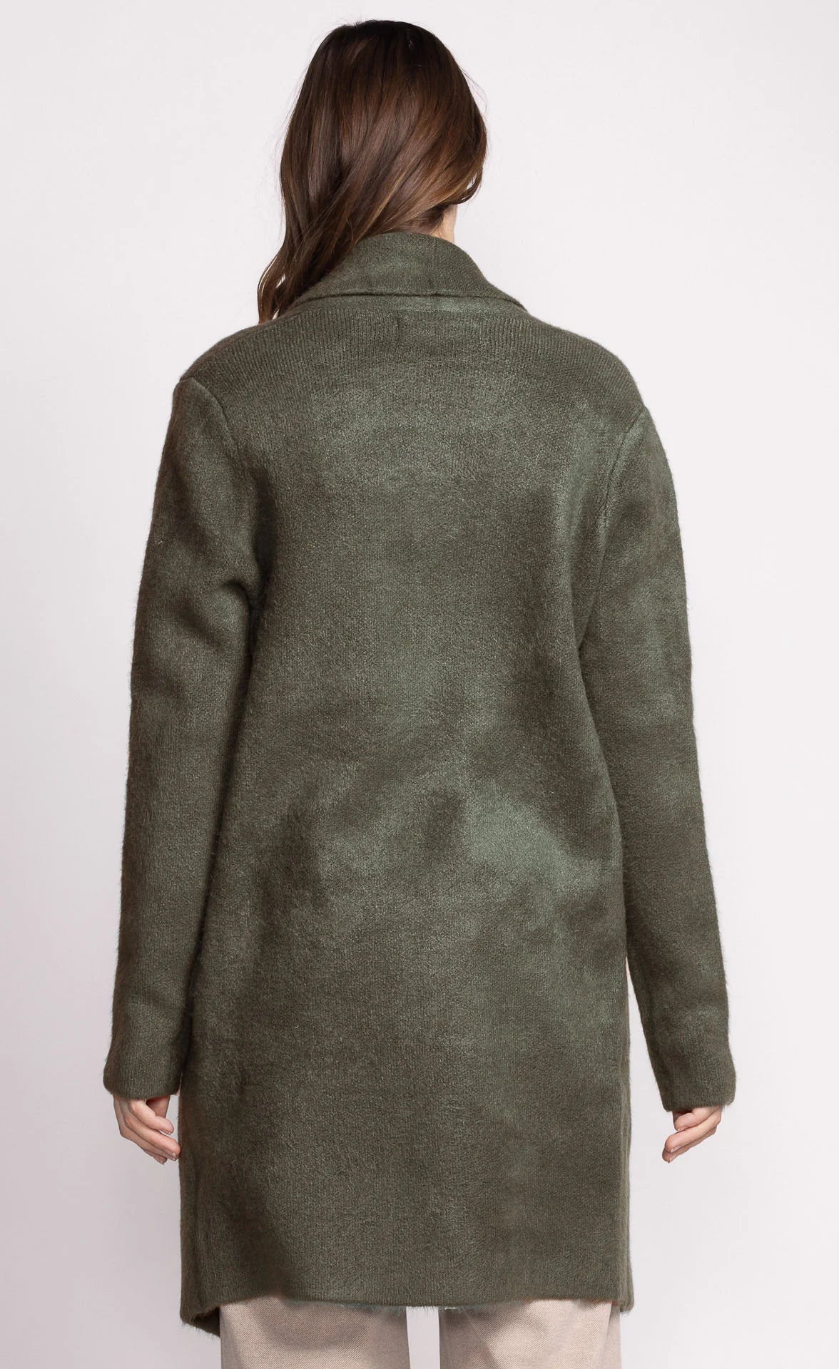 Long winter jacket with pockets in Forest Green