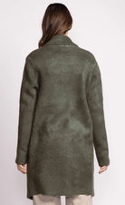 Long winter jacket with pockets in Forest Green