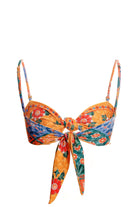 Knotted floral print bandeau with removable straps