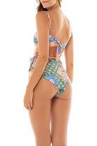 Knotted floral print bandeau with removable straps