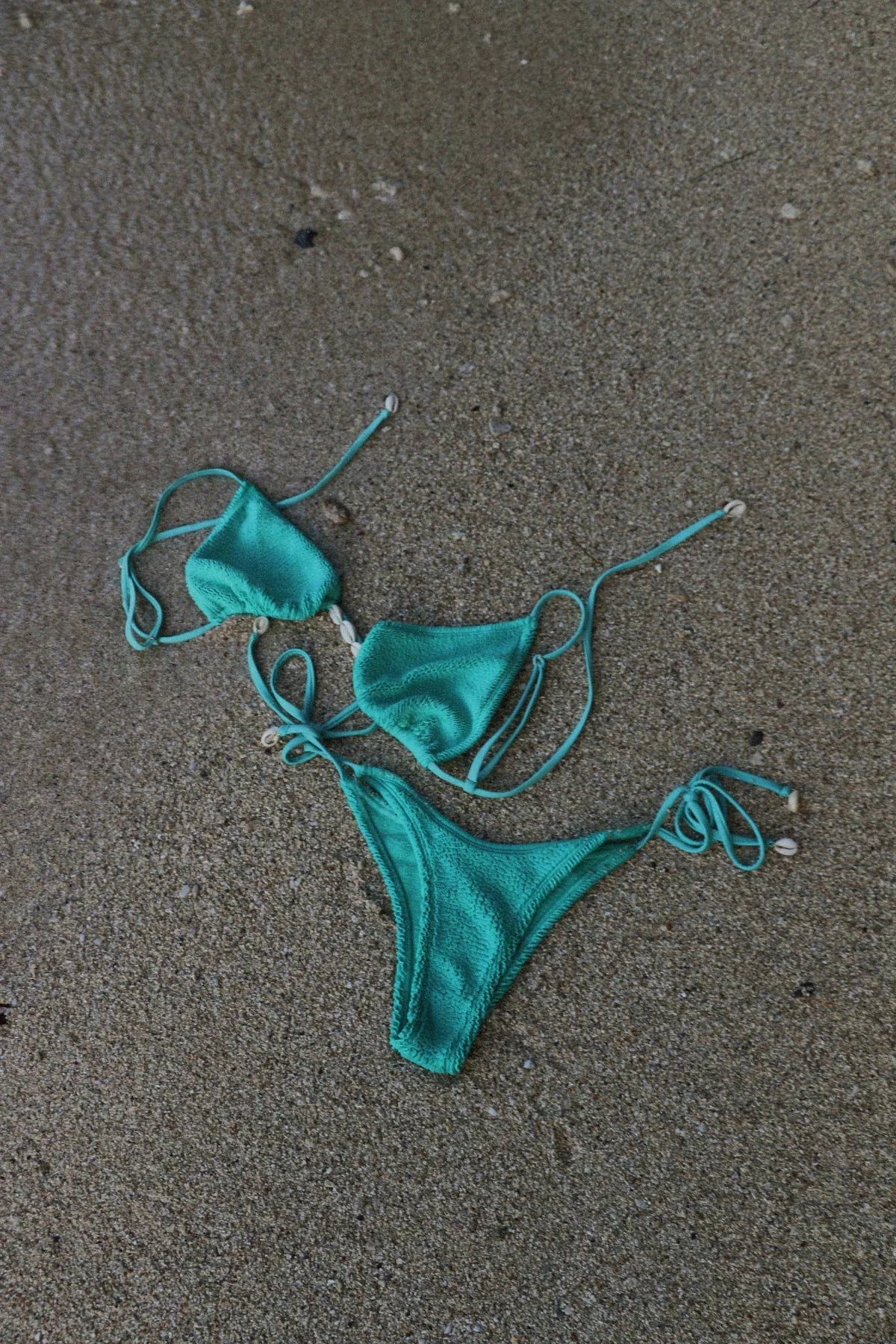 One Size Turquoise Triangle Bikini Top
