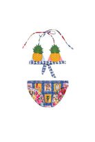 Girls' pineapple bikini set in multicolor print
