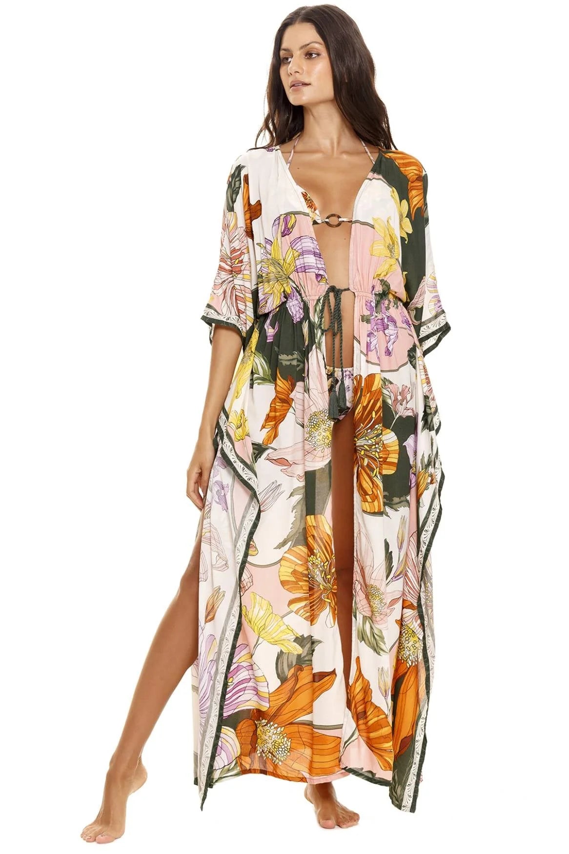 Bright Floral Print Coverup Tunic