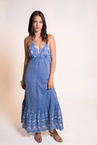 Blue Halter Maxi Dress
