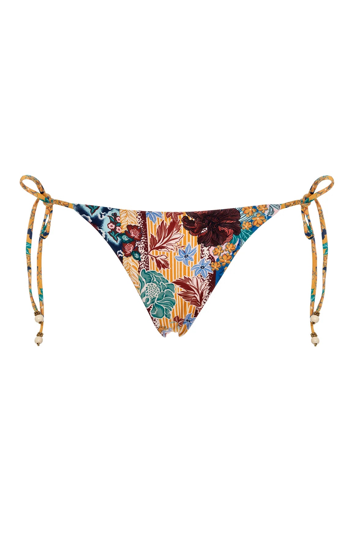 Multicolor floral print tie side bottom